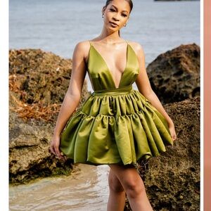 LEANNA DRESS - OLIVE Rhea Imani Dress